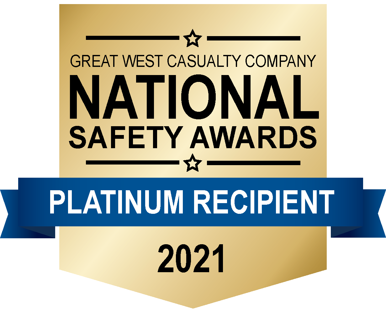 National Safety Awards Platinum Recipient 2021