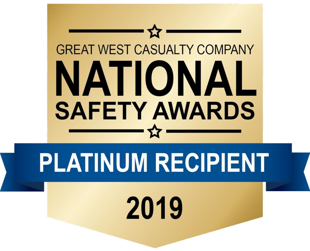 National Safety Awards Platinum Recipient 2019