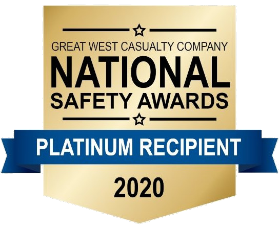 National Safety Awards Platinum Recipient 2020