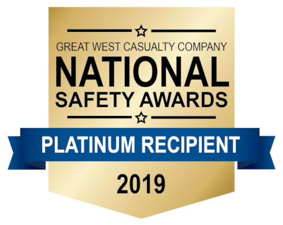 National Safety Awards Platinum Recipient 2019